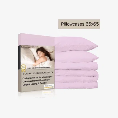 The Range Bed Couture Flannel Duvet Set with pillowcases 65x65cm - Pink / Single