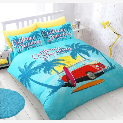 The Range Fun California Dreaming Campervan Duvet Set - Turquoise / Single