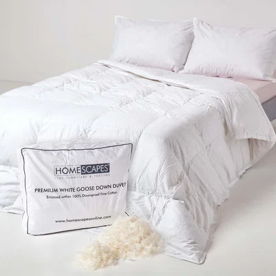 The Range Homescapes Goose Down 9 Tog Duvet - White / Single
