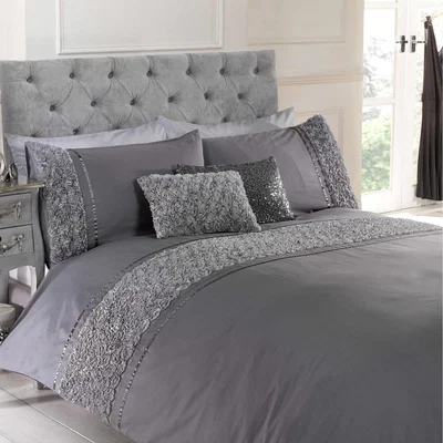 The Range Limoges Duvet Set - Grey / Single