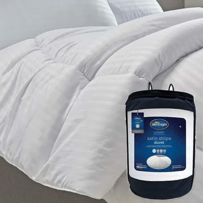 The Range Silentnight Satin Stripe 13.5 Tog Single Duvet - white