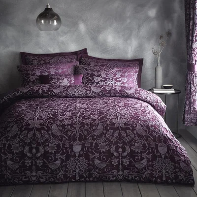 The Range Oak Tree Plum Duvet Set - Purple / Single