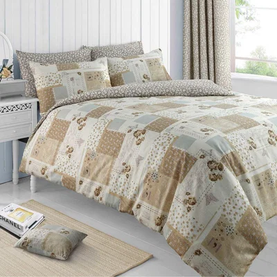 The Range Floral Patchwork Maya Duvet Set - Natural / Single