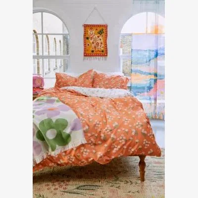 Urban Outfitters Mandy Duvet Set - Orange Single at Urban Outfitters