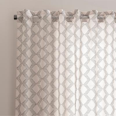 Dunelm Ohara Monochrome Hidden Tab Top Single Voile Panel Black/white