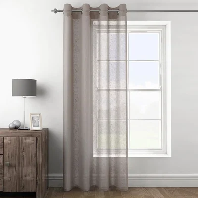 Dunelm Halden Grey Eyelet Voile Panel Grey