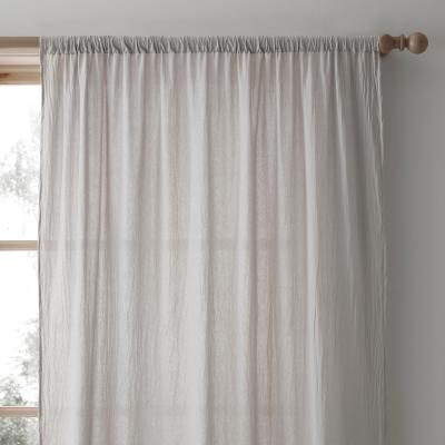 Dunelm Crinkle Cotton Grey Slot Top Single Voile Panel Grey