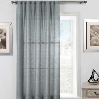 Dunelm Grey Glisten Hidden Tab Single Voile Panel Grey