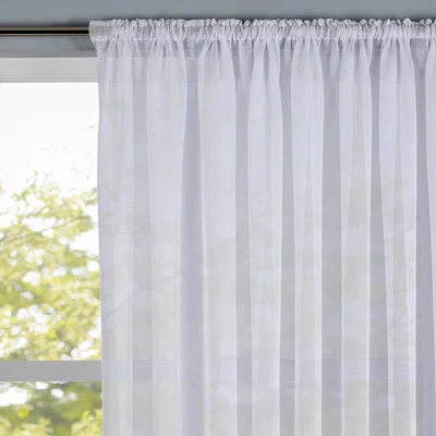 Dunelm By the Metre White Brooks Recycled Voile White