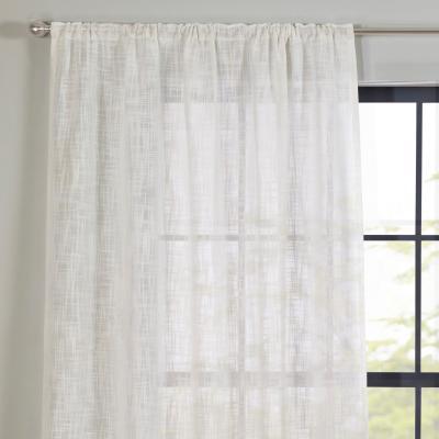 Dunelm Montego White Slot Top Single Voile Panel White