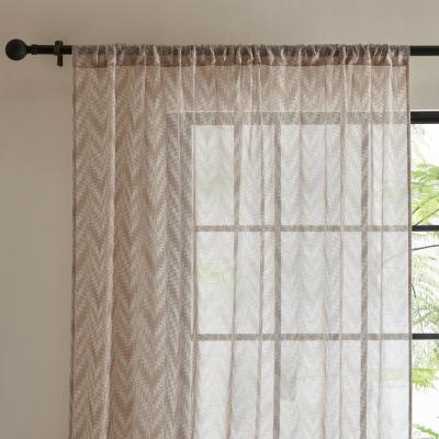 Dunelm Global Chevron Natural Slot Top Voile Natural