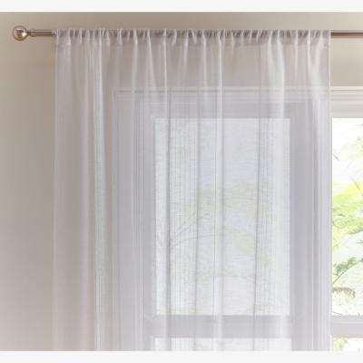 Dunelm Mia Striped Slot Top Voile Panel White