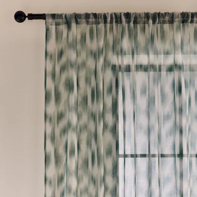 Dunelm Dazed Slot Top Voile Panel Green Green