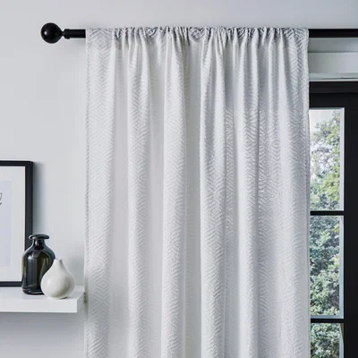 Dunelm Raised Jacquard Voile Panel White
