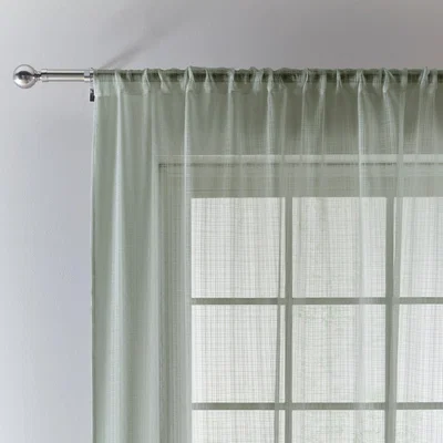Dunelm Aspen Sage Slot Top Single Voile Panel Sage