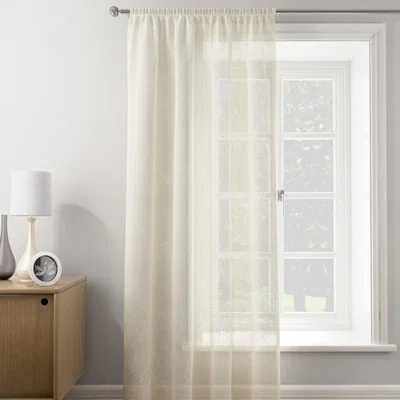 Dunelm Boucle Cream Tape Top Single Voile Panel Cream