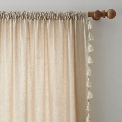 Dunelm Ivy Tassle Natural Slot Top Single Voile Panel Brown