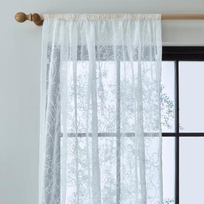 Dunelm Ruskin Embroidery Slot Top Voile White