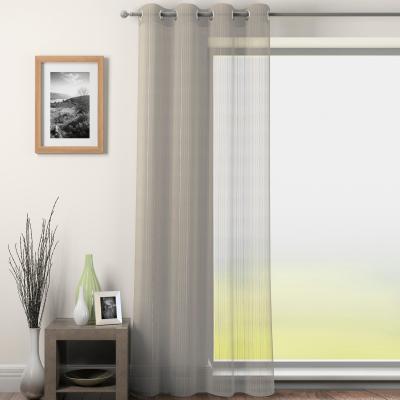 Dunelm Jessica Shimmer Natural Eyelet Voile Panel Brown