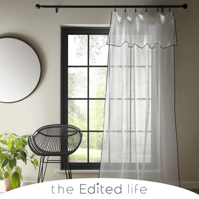 Dunelm Adjustable Stitch Edge Voile White White
