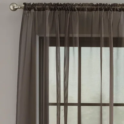 Dunelm Sheer Elegance Charcoal Slot Top Single Voile Panel Charcoal