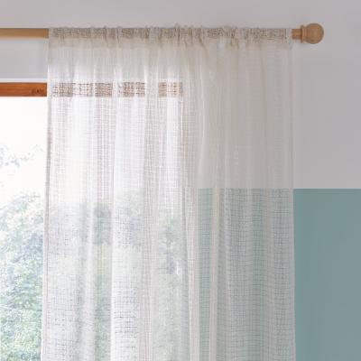 Dunelm Kali Semi Sheer Ecru Slot Top Single Voile Natural