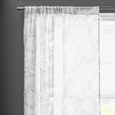 Dunelm Palm Sheer Grey Slot Top Single Voile Panel Grey