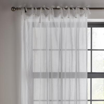 Dunelm Callie Crushed White Tie Top Single Voile Panel White