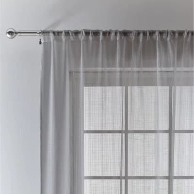 Dunelm Aspen Grey Slot Top Single Voile Panel Grey