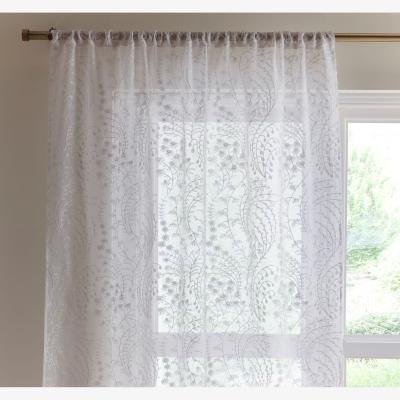 Dunelm Spring Flowers Slot Top Voile Panel White