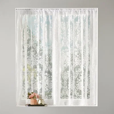 Dunelm Shabby Chic Slot Top White Lace Fabric White