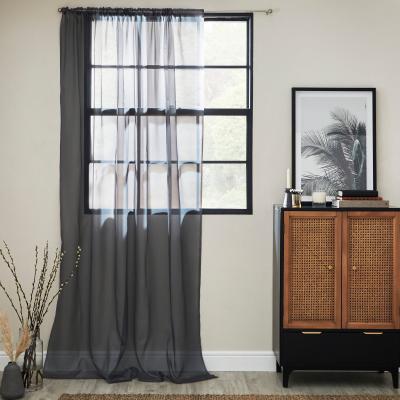 Dunelm Dynamic Grey Single Slot Top Voile Panel Grey