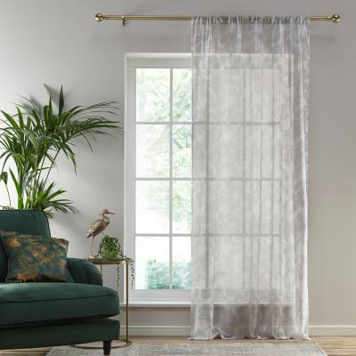 Dunelm Cranes Grey Slot Top Single Voile Panel Grey