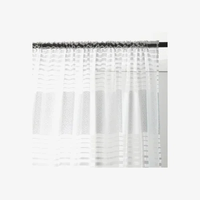 Habitat Habitat Mesh Stripe Sheer Unlined Voile Curtain Panel -White