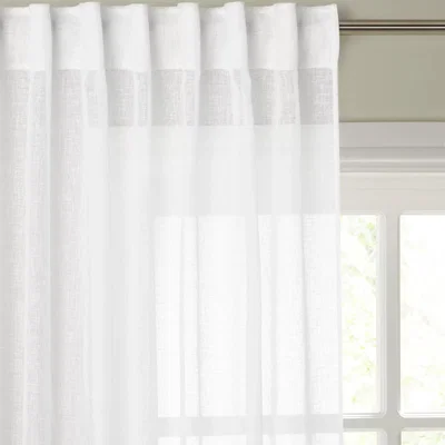 John Lewis John Lewis & Partners Recycled Polyester Tab Top Sheer Panel