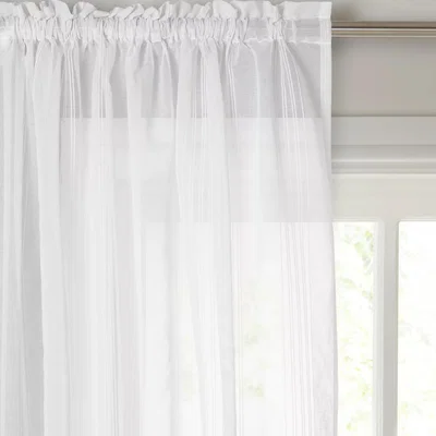 John Lewis John Lewis & Partners Florence Slot Top Voile Panel, White