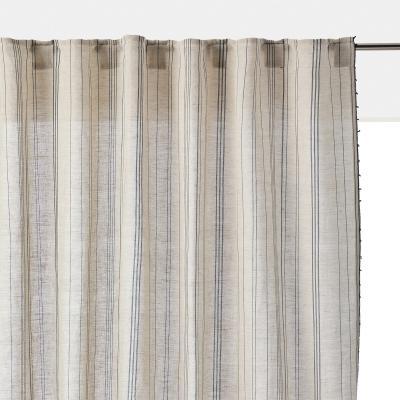 La Redoute Melise Striped Hidden Hook Cotton Linen Curtain