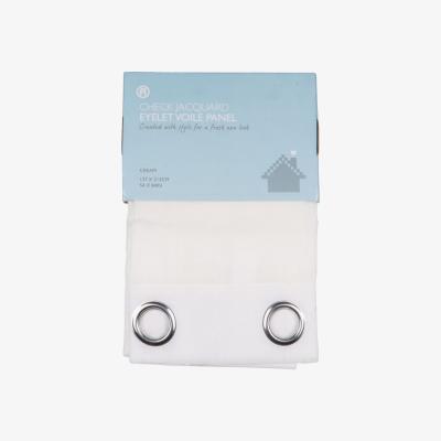 The Range Check Jacquard Eyelet Voile Panel - Cream