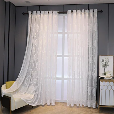 The Range Cut-Out Voile Curtain - White / 210cm
