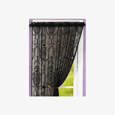 The Range Holly Single Voile Curtain - Black / 183cm
