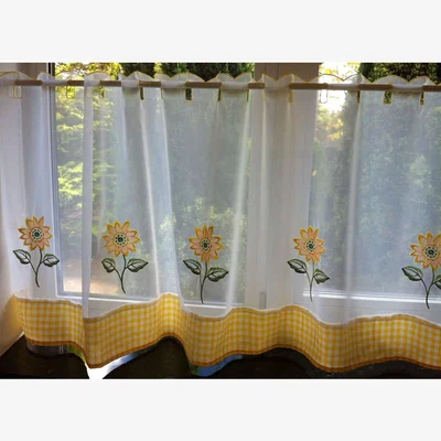 The Range Sunflower Kitchen Voile Panel - Yellow