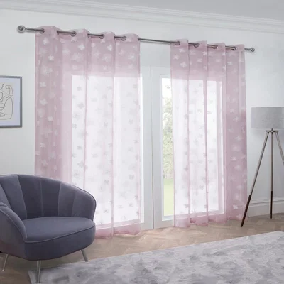 The Range Whisper Eyelet Voile Panel - Pink / 137cm