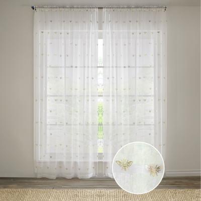 The Range Pair of Bee Metallic Bee Voile Panels - Cream / 183cm