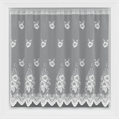 The Range Celine Floral Pre-cut Net Curtain - White / 137cm