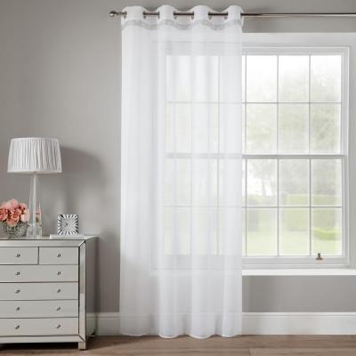 The Range Glitter Eyelet Voile Curtain Panel - White / 137cm