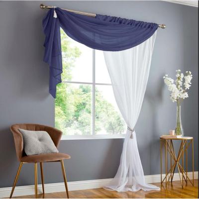 The Range Double Voile Curtain Panel - Navy / 183cm