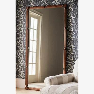 Anthropologie Benedicta Wood Beaded Mirror