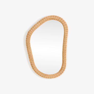 Anthropologie Evelyn Rattan Irregular Wall Mirror