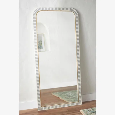 Anthropologie Waterfall Inlay Floor Mirror