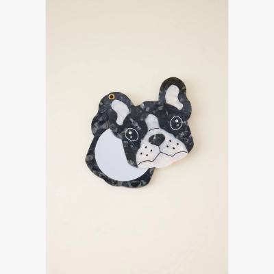 Anthropologie Solar Eclipse Frenchie Dog Compact Mirror